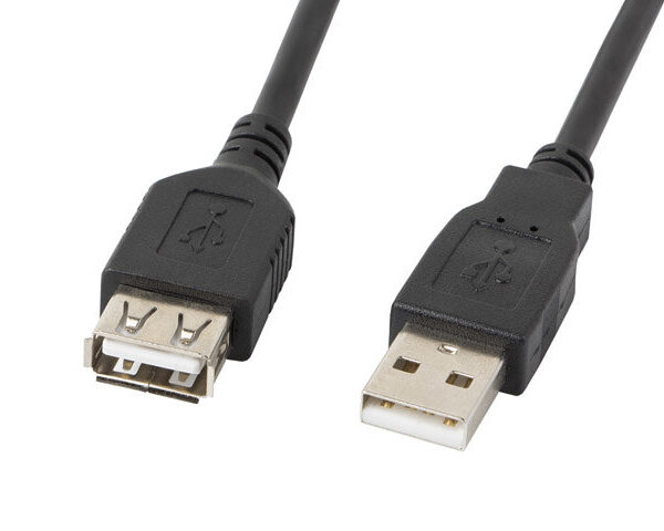 Cable alargador lanberg usb 2.0 macho hembra 5m negro