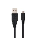 Cable usb 2.0 a micro usb nanocable 0.8m -  macho - hembra -  negro