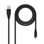 Cable usb 2.0 a micro usb nanocable 0.8m -  macho - hembra -  negro - Imagen 2
