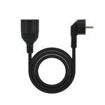 Cable de alimentacion schuko nanocable 2m -  macho - hembra -  negro - Imagen 2