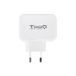 Cargador de pared doble tooq usb tipo c 3a -  usb tipo a 2.4a - 27w -  blanco
