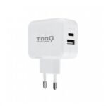 Cargador de pared doble tooq usb tipo c 3a -  usb tipo a 2.4a - 27w -  blanco - Imagen 2