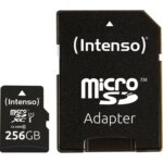 Tarjeta memoria micro sd intenso 256gb uhs - i cl10 + adaptador sd