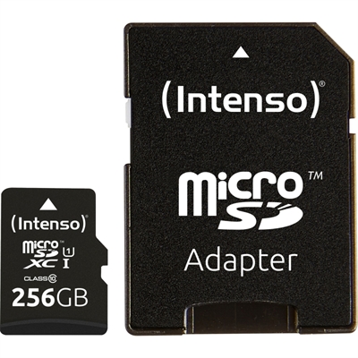 Tarjeta memoria micro sd intenso 256gb uhs - i cl10 + adaptador sd