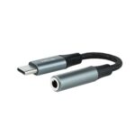 Cable adaptador usb c a jack 3.5mm nanocable 0.11m -  macho - hembra -  gris