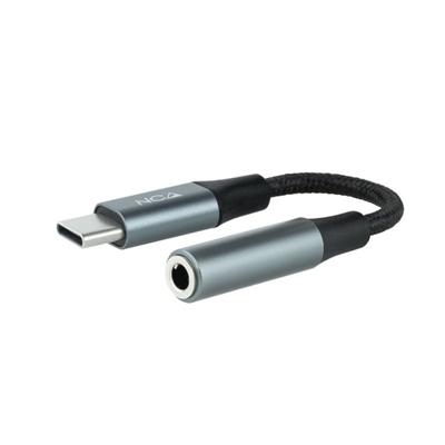 Cable adaptador usb c a jack 3.5mm nanocable 0.11m -  macho - hembra -  gris