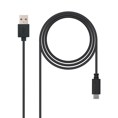 Cable usb tipo c a usb tipo a nanocable 0.5m -  macho - macho -  negro