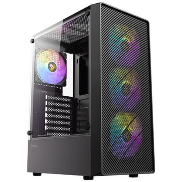 Caja ordenador gaming antec ax26 argb elite atx cristal templado negra