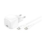 Cargador de pared belkin wca008kq1mwh - b6 30w usb tipo c + cable usb tipo c blanco