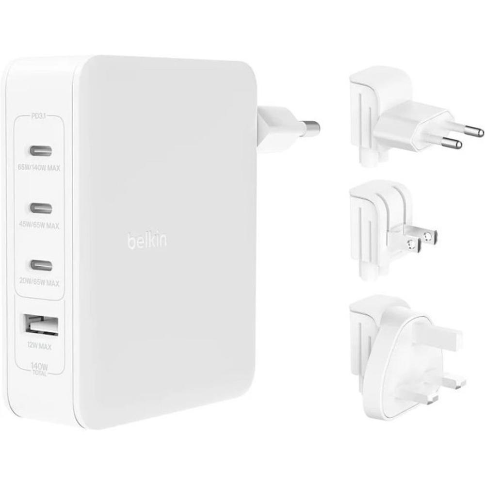 Cargador de pared belkin wch014btwh 140w 3x usb tipo c 1x usb tipo a - 1 Cargador de pared belkin wch014btwh 140w 3x usb tipo c 1x usb tipo a - Imagen 1
