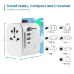 Enchufe universal viaje ewent ew1475 ue - usa - uk - aus - china 2 x usb - 1 x usb tipo c - Imagen 2