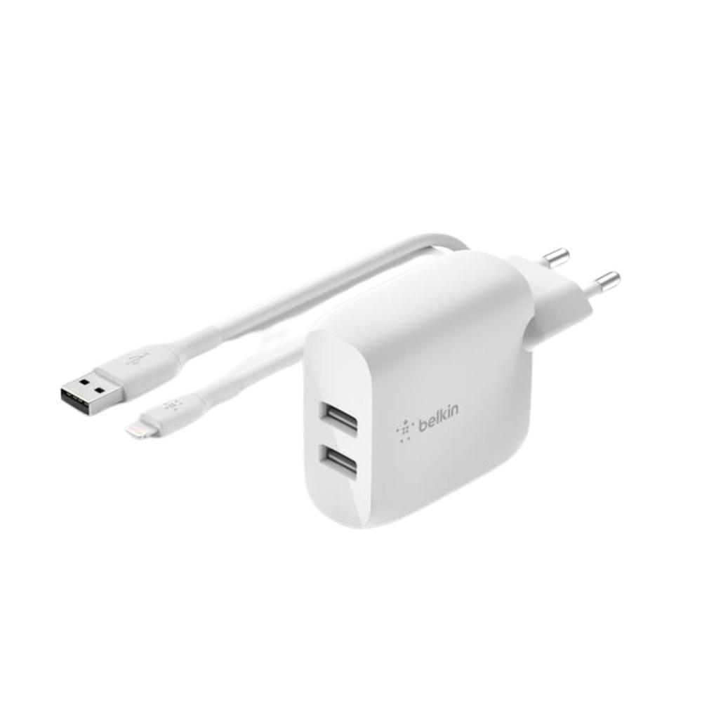 Cargador belkin wcd001vf1mwh 24w 2x usb tpo a + cable lightning a usb tipo a 1m - 1 Cargador belkin wcd001vf1mwh 24w 2x usb tpo a + cable lightning a usb tipo a 1m - Imagen 1