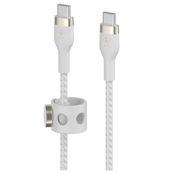 Cable usb tipo c belkin 3m -  macho - macho -  blanco -  trenzado