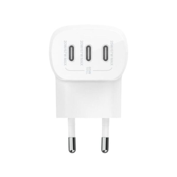 Cargador belkin wcc002vfwh 67w 3x usb tipo c blanco