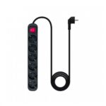 Regleta 6 tomas 1.4m nanocable con interruptor negro -  250v -  proteccion - Imagen 2