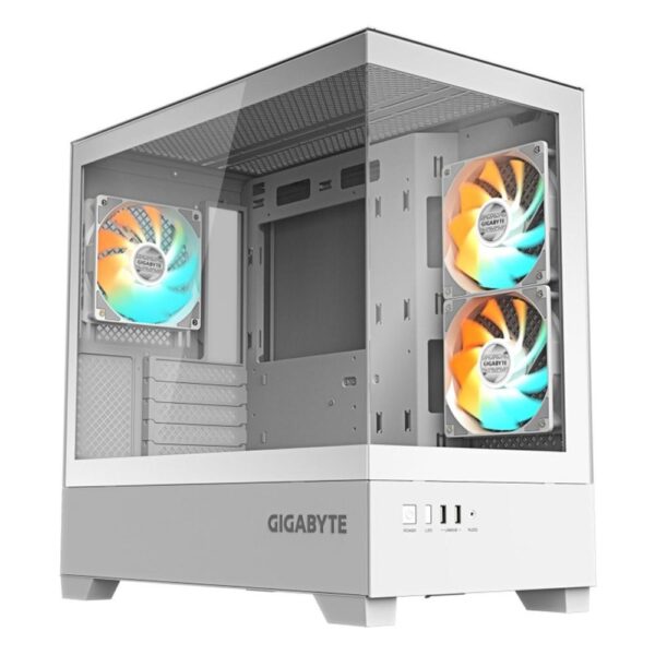 Caja ordenador gaming gigabyte c201 matx vidrio usb 3.2 blanca