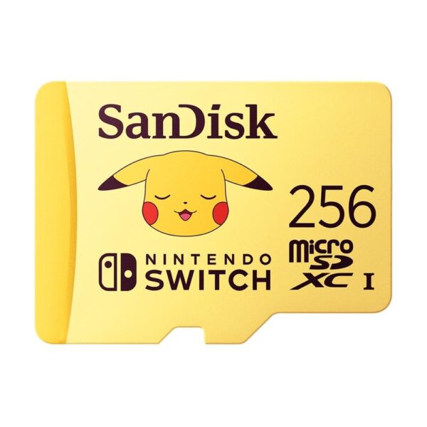 Tarjeta memoria micro secure digital 256gb sandisk nintendo switch pokemon pikachu edition clase v30 uhs - i u3