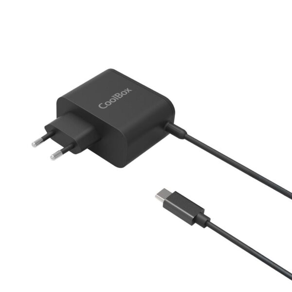 Adaptador cargador rapido de corriente coolbox gan usb - c 65w