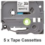 Pack cintas laminadas brother tze231m5 12mm x 8m 5 unidades