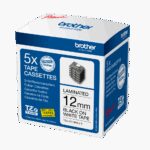 Pack cintas laminadas brother tze231m5 12mm x 8m 5 unidades - Imagen 2