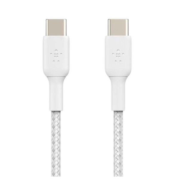Cable usb tipo c belkin 2m -  macho - macho -  blanco -  trenzado
